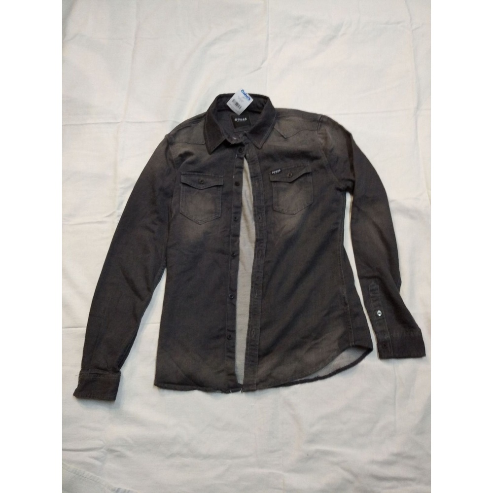 Denim Shirt Women's Gray NWT Distressed Wash